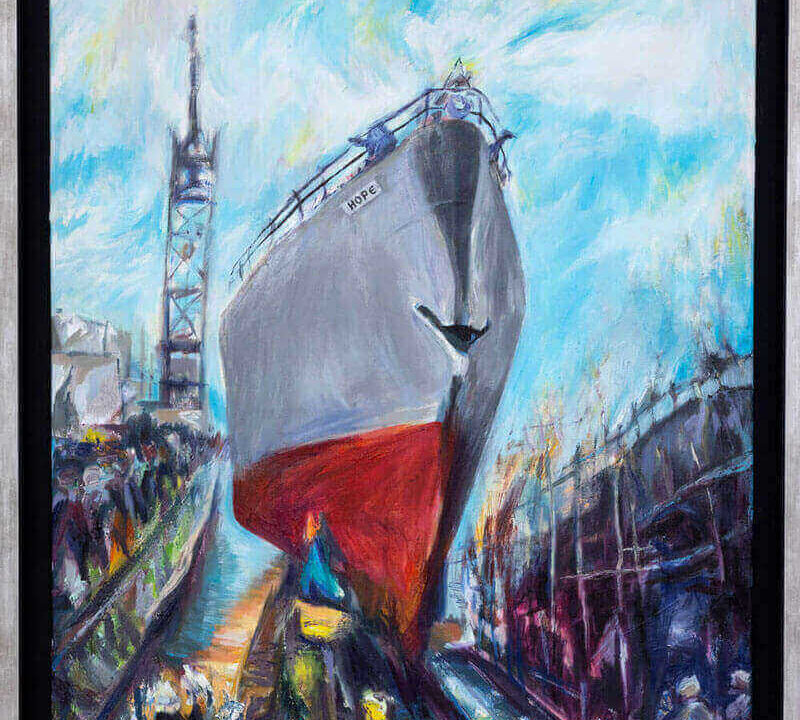 H akiraNena ζωγραφίζει την ελπίδα που δημιουργεί ένα νέο πλοίο στο ναυπηγείο