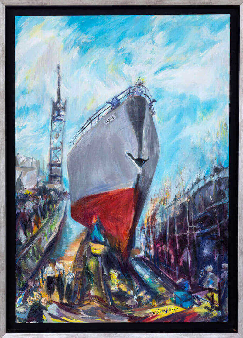 H akiraNena ζωγραφίζει την ελπίδα που δημιουργεί ένα νέο πλοίο στο ναυπηγείο